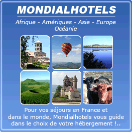 Pour votre séjour en Auvergne, en France et partout dans le monde, Mondial Hôtels vous guide dans le choix de votre hébergement !...